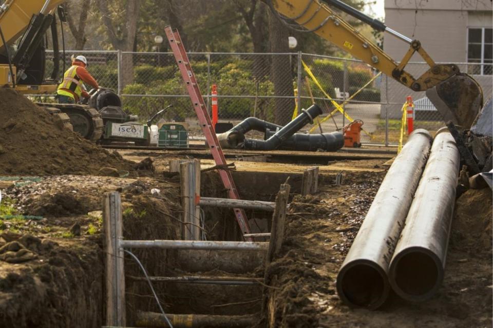 Big Shift construction on UC Davis campus