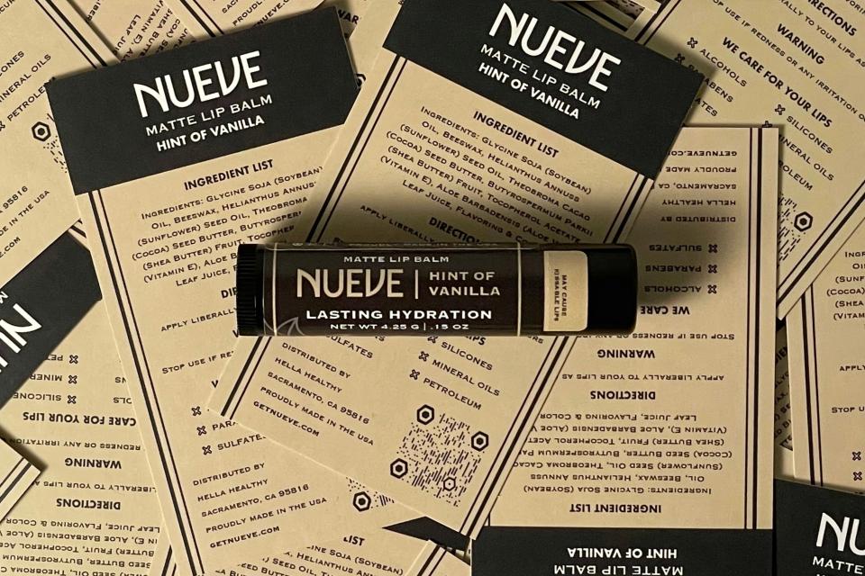 product photo featuring Nueve lip balm